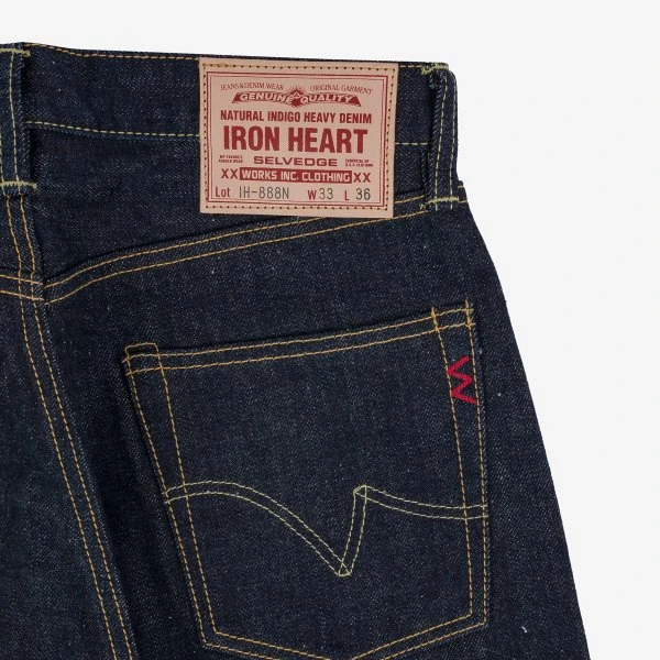 17oz Selvedge Denim Medium/High Rise Tapered Cut Jeans - Natural Indigo 16 17oz Selvedge Denim Medium/High Rise Tapered Cut Jeans - Natural Indigo - Image 14