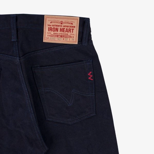 14oz Selvedge Denim Mid/High Rise Tapered Cut Jeans - Indigo/Indigo 7 14oz Selvedge Denim Mid/High Rise Tapered Cut Jeans - Indigo/Indigo - Image 5