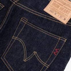 18oz Vintage Selvedge Denim Medium/High Rise Tapered Cut Jeans - Indigo -Denim Clothing-Iron Heart International IH 888S 18 6