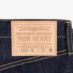 18oz Vintage Selvedge Denim Medium/High Rise Tapered Cut Jeans - Indigo -Denim Clothing-Iron Heart International IH 888S 18 7