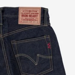 14oz Broken Twill Selvedge Denim Medium/High Rise Tapered Cut Jeans - Indigo -Denim Clothing-Iron Heart International IH 888SBR 14 4