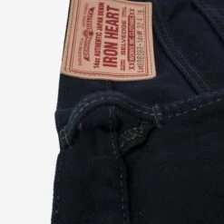 14oz Broken Twill Selvedge Denim Medium/High Rise Tapered Cut Jeans - Indigo Overdyed Black -Denim Clothing-Iron Heart International IH 888SBR 14od 6