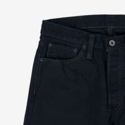 14oz Broken Twill Selvedge Denim Medium/High Rise Tapered Cut Jeans - Indigo Overdyed Black -Denim Clothing-Iron Heart International IH 888SBR 14od 7