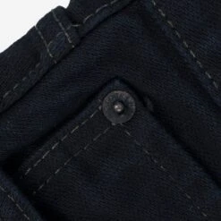 14oz Broken Twill Selvedge Denim Medium/High Rise Tapered Cut Jeans - Indigo Overdyed Black -Denim Clothing-Iron Heart International IH 888SBR 14od 9