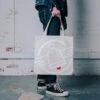 Printed Canvas Tote Bag - Iron Heart Logo Print 2 Printed Canvas Tote Bag - Iron Heart Logo Print -Denim Clothing-Iron Heart International IH TOTE LOGO