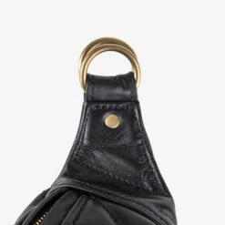 Diamond Stitched Leather Waist Bag - Black 19 Diamond Stitched Leather Waist Bag - Black -Denim Clothing-Iron Heart International IHE 45 BLK 7