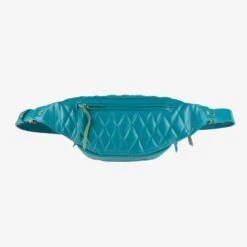 Diamond Stitched Leather Waist Bag - Blue -Denim Clothing-Iron Heart International IHE 45 BLU 3