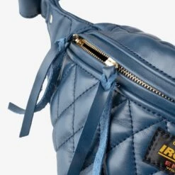 Diamond Stitched Leather Waist Bag - Navy -Denim Clothing-Iron Heart International IHE 45 NAV 4