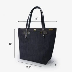 25oz Selvedge Denim Tote Bag - Indigo -Denim Clothing-Iron Heart International IHE 49 IND 7