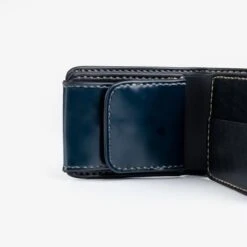 Small Shell Cordovan Wallet - Navy -Denim Clothing-Iron Heart International IHG 01 NAV 3