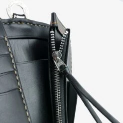 Medium Shell Cordovan Wallet - Black -Denim Clothing-Iron Heart International IHG 02 BLK 3