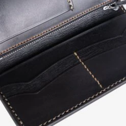 Long Shell Cordovan Wallet - Black -Denim Clothing-Iron Heart International IHG 03 BLK 7