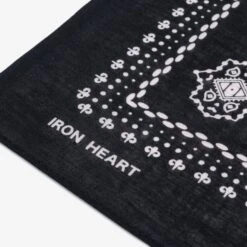 Iron Heart “Bell” Print Bandana - Black -Denim Clothing-Iron Heart International IHG 051 BLK 2