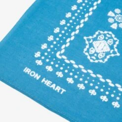 Iron Heart “Bell” Print Bandana - Blue -Denim Clothing-Iron Heart International IHG 051 BLU 2