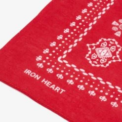 Iron Heart “Bell” Print Bandana - Red -Denim Clothing-Iron Heart International IHG 051 RED 2
