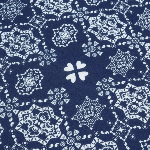 Iron Heart “Bell” Print Bandana - Indigo 4 Iron Heart “Bell” Print Bandana - Indigo - Image 2