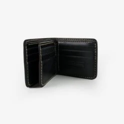 Slimline Small Shell Cordovan Wallet - Black