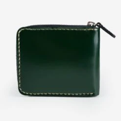 Zip-Secured Shell Cordovan Wallet - Green