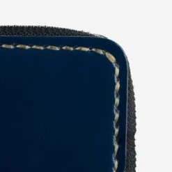 Zip-Secured Shell Cordovan Wallet - Navy Blue -Denim Clothing-Iron Heart International IHG 090 NAV 2
