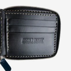 Zip-Secured Shell Cordovan Wallet - Navy Blue -Denim Clothing-Iron Heart International IHG 090 NAV 3
