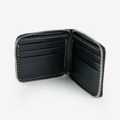 Zip-Secured Shell Cordovan Wallet - Navy Blue -Denim Clothing-Iron Heart International IHG 090 NAV 5