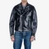 Japanese Horsehide Double Motorcycle Jacket - Black -Denim Clothing-Iron Heart International IHJ 128 BLK