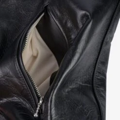 Japanese Horsehide Double Motorcycle Jacket - Black -Denim Clothing-Iron Heart International IHJ 128 BLK 12