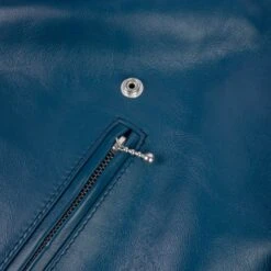 Japanese Horsehide Double Motorcycle Jacket - Blue 26 Japanese Horsehide Double Motorcycle Jacket - Blue -Denim Clothing-Iron Heart International IHJ 128 BLU 8