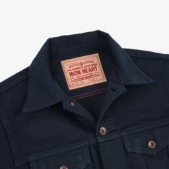 14oz Selvedge Modified Type III Jacket - Superblack -Denim Clothing-Iron Heart International IHJ 132 BLK 5