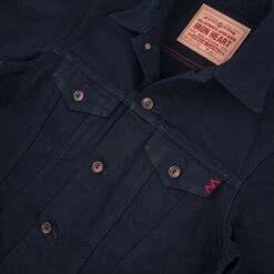 14oz Selvedge Modified Type III Jacket - Superblack -Denim Clothing-Iron Heart International IHJ 132 BLK 6