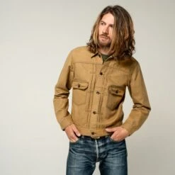 9oz Paraffin Coated OX Type II Jacket - Mustard -Denim Clothing-Iron Heart International IHJ 134 MUS 2