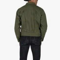 9oz Paraffin Coated OX Type II Jacket - Olive Drab Green -Denim Clothing-Iron Heart International IHJ 134 ODG 2