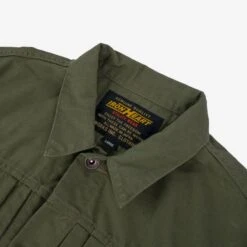 9oz Paraffin Coated OX Type II Jacket - Olive Drab Green -Denim Clothing-Iron Heart International IHJ 134 ODG 4