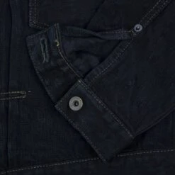 16oz Slubby Selvedge Denim Type II Jacket - Indigo Overdyed Black -Denim Clothing-Iron Heart International IHJ 507 SLBod 10