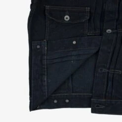 16oz Slubby Selvedge Denim Type II Jacket - Indigo Overdyed Black -Denim Clothing-Iron Heart International IHJ 507 SLBod 11