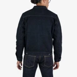 16oz Slubby Selvedge Denim Type II Jacket - Indigo Overdyed Black -Denim Clothing-Iron Heart International IHJ 507 SLBod 2