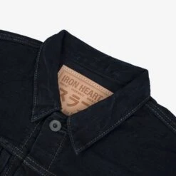 16oz Slubby Selvedge Denim Type II Jacket - Indigo Overdyed Black -Denim Clothing-Iron Heart International IHJ 507 SLBod 5