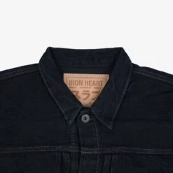 16oz Slubby Selvedge Denim Type II Jacket - Indigo Overdyed Black -Denim Clothing-Iron Heart International IHJ 507 SLBod 6