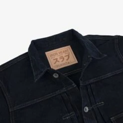 16oz Slubby Selvedge Denim Type II Jacket - Indigo Overdyed Black -Denim Clothing-Iron Heart International IHJ 507 SLBod 7