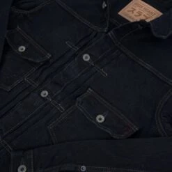 16oz Slubby Selvedge Denim Type II Jacket - Indigo Overdyed Black -Denim Clothing-Iron Heart International IHJ 507 SLBod 8