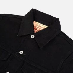 14oz Selvedge Denim Modified Type III Jacket - Black/Black -Denim Clothing-Iron Heart International IHJ 86 BLK 4