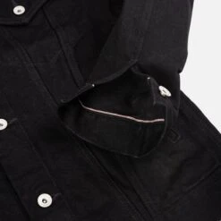 14oz Selvedge Denim Modified Type III Jacket - Black/Black -Denim Clothing-Iron Heart International IHJ 86 BLK 6