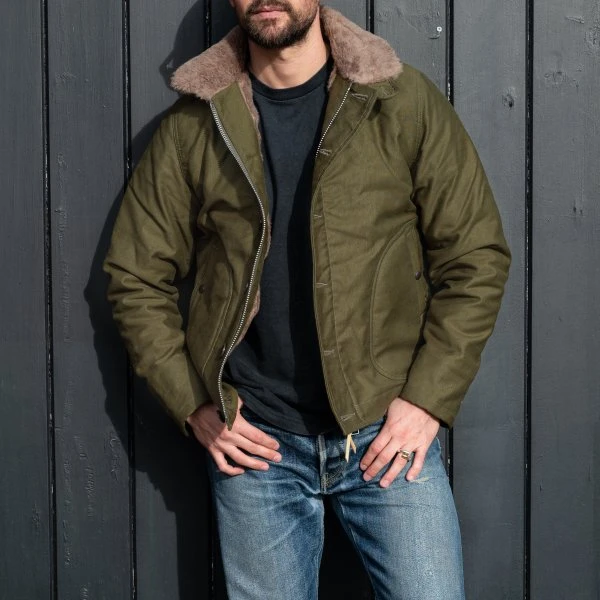 Whipcord N1 Deck Jacket - Olive Drab Green 5 Whipcord N1 Deck Jacket - Olive Drab Green - Image 3