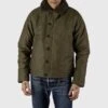 Oiled Whipcord N1 Deck Jacket - Olive 2 Oiled Whipcord N1 Deck Jacket - Olive -Denim Clothing-Iron Heart International IHM 37 ODG