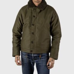 Oiled Whipcord N1 Deck Jacket - Olive