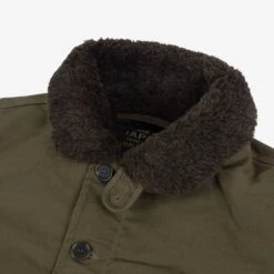 Oiled Whipcord N1 Deck Jacket - Olive -Denim Clothing-Iron Heart International IHM 37 ODG 3