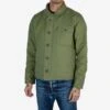 Military Serge A2 Deck Jacket - Olive -Denim Clothing-Iron Heart International IHM 39 OLV