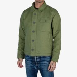 Military Serge A2 Deck Jacket - Olive