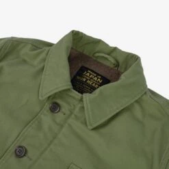 Military Serge A2 Deck Jacket - Olive -Denim Clothing-Iron Heart International IHM 39 OLV 5