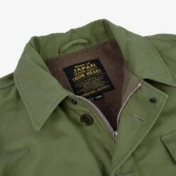 Military Serge A2 Deck Jacket - Olive -Denim Clothing-Iron Heart International IHM 39 OLV 7